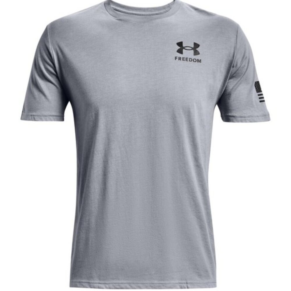 Gray Under Armour Adult Freedom Flag Tee